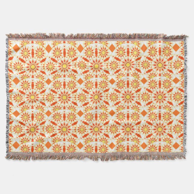 Mandala-Muster, Ziegelrot, Rost, Gold Decke (Vorderseite)