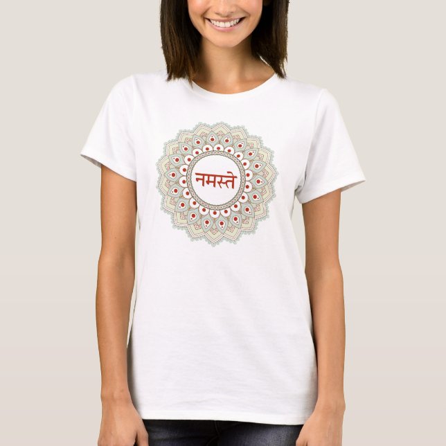 Mandala Namaste Yoga-Frauen-T - Shirt (Vorderseite)