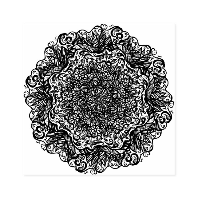 Mandala Nature Floral Gummistempel (Prägung)
