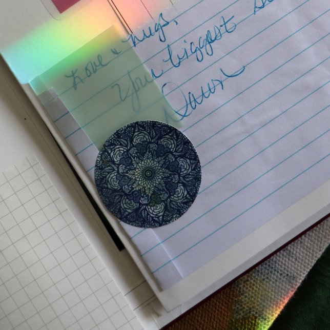 Mandala Nature Floral Runder Aufkleber (Von Creator hochgeladen)