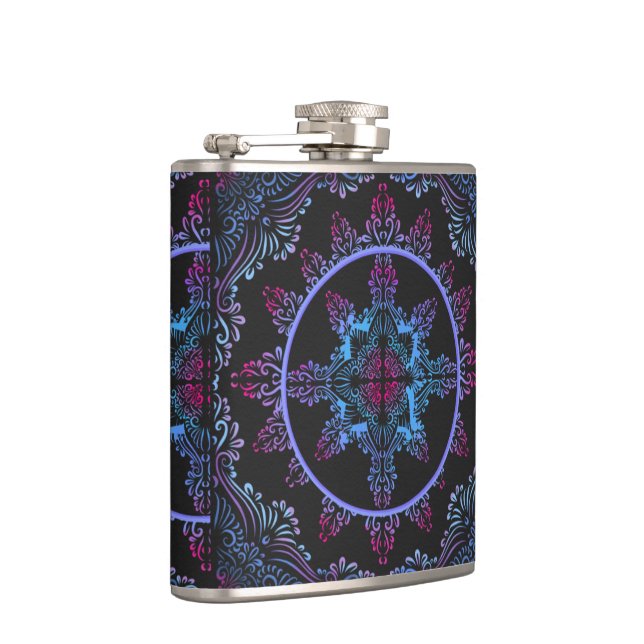 Mandala Night Blume Flachmann (Rechts)