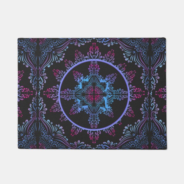 Mandala Night Blume Fußmatte (Vorderseite)