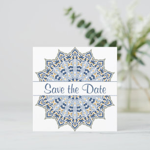 Mandala noir et or Enregistrer la date Invitation