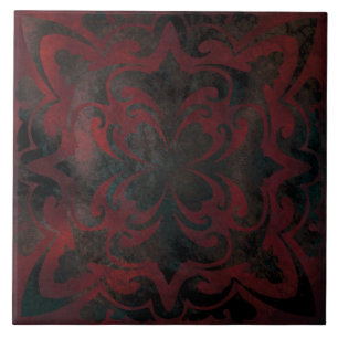 mandala noir romantique élégant carreau de céramiq