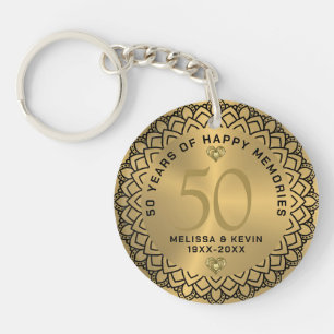 Mandala noir sur l'or 50ème anniversaire mariage