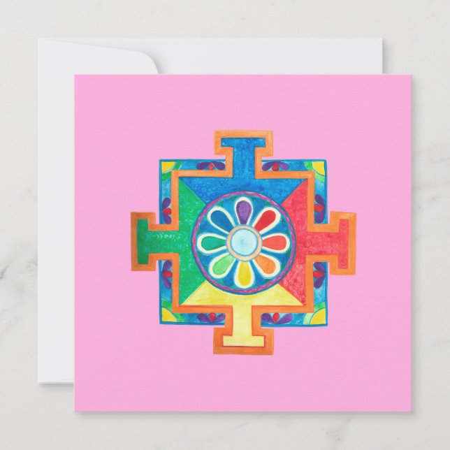 Mandala of Creation Watercolor Karte (Vorderseite)