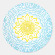 Mandala of Protection Blue Yellow Geometrie