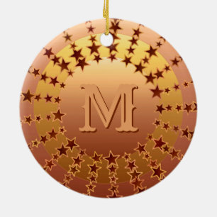 Mandala of Stars - Kupfer Satin Gradient Keramik Ornament