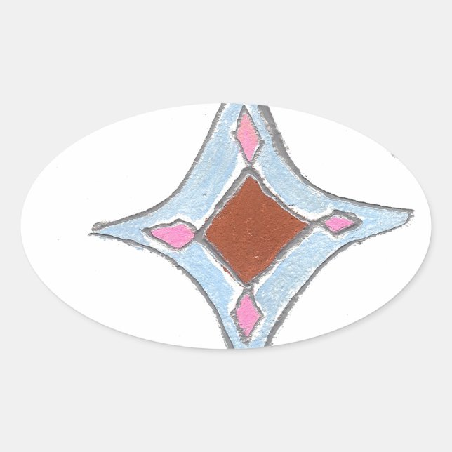 Mandala Ölgemälde Kunst drucken Ovaler Aufkleber (Vorderseite)