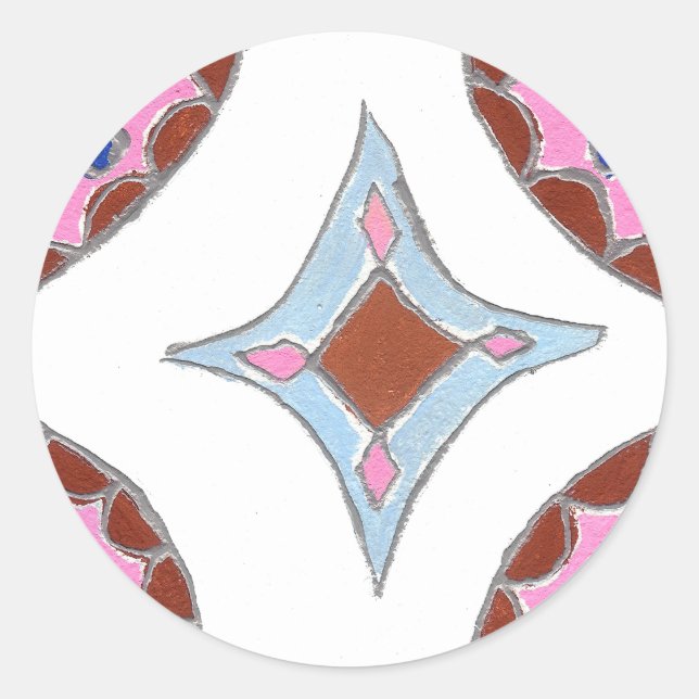 Mandala Ölgemälde Kunst drucken Runder Aufkleber (Vorderseite)