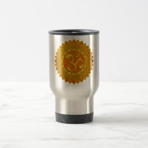 MANDALA OM - orange Reisebecher