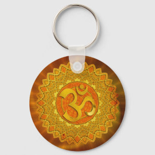MANDALA OM - orange Roter Schimmer Schlüsselanhänger