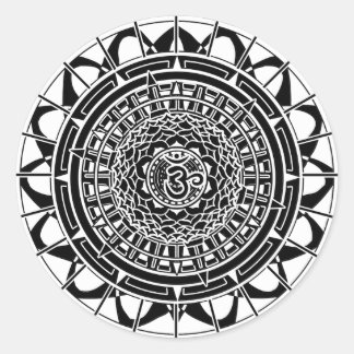 Mandala Om (schwarz) Aufkleber