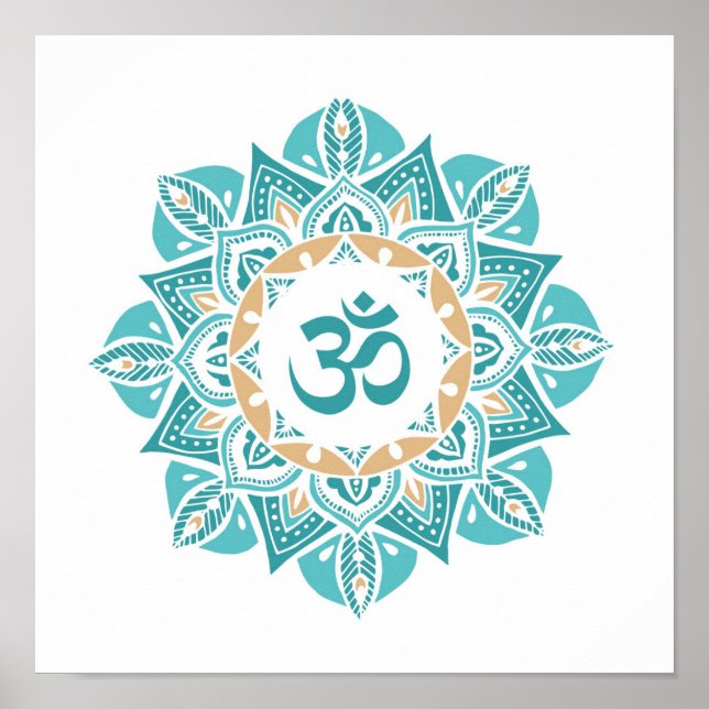Mandala Om spiritual  Poster (Vorne)