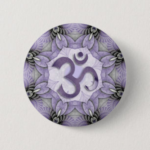 MANDALA OM - violet Button