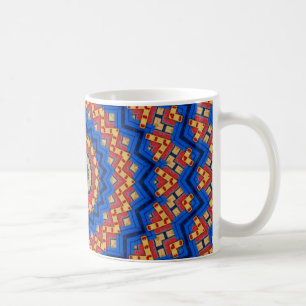 Mandala orange blau kaffeetasse