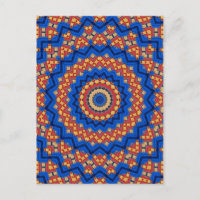 Mandala orange blau