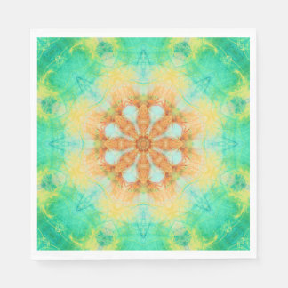 Mandala (Orange und Türkis) | Kaleidoskopmuster Serviette