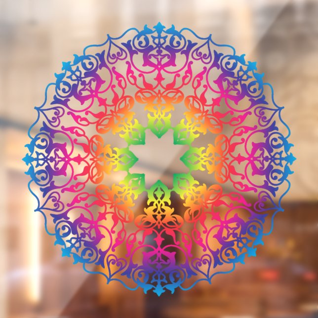 Mandala Orientale Blume Yoga Fensteraufkleber (Blatt 2)
