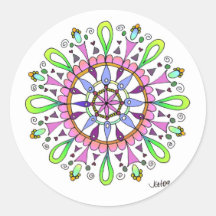 Mandala Original Zeichnend mit digitaler Farbgebun