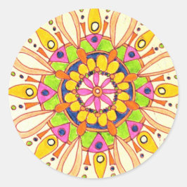 Mandala Original Zeichnend Runder Aufkleber