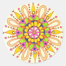 Mandala Original Zeichnend Runder Aufkleber
