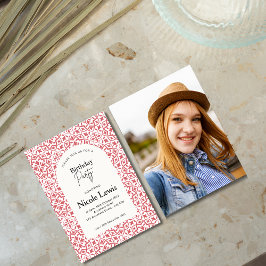 Mandala Ornament & Arabisches Muster Crimson Einladung