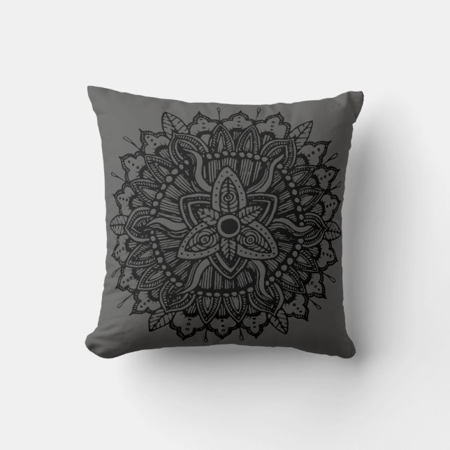 Mandala Ornament Throw Kissen (Vorderseite)
