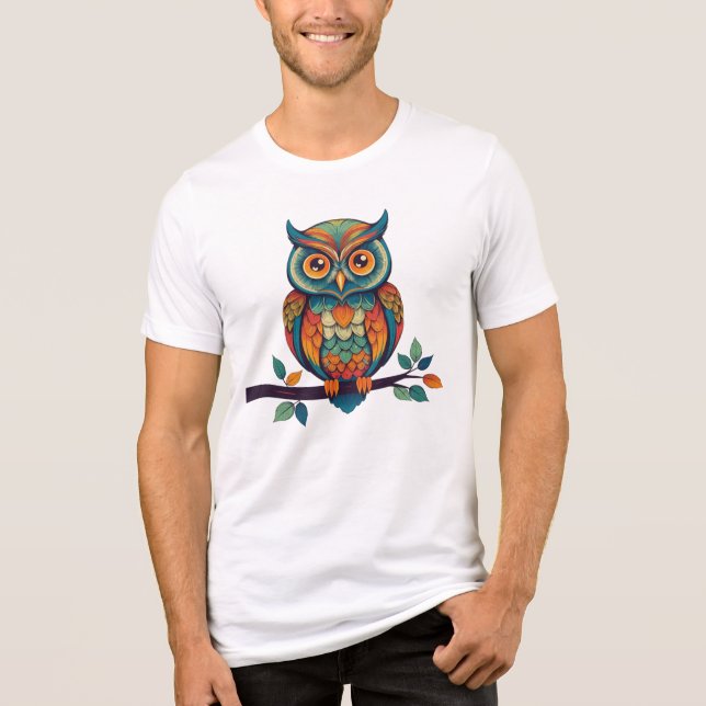 Mandala Owl Tri-Blend Shirt (Vorderseite)