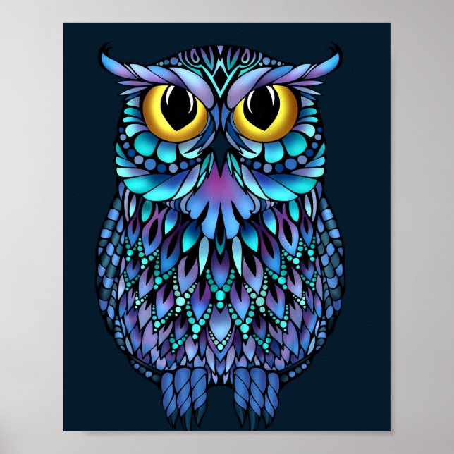 Mandala Owl Wall Art Poster (Vorne)