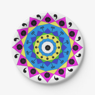 Mandala Papierplatte Pappteller