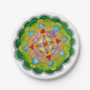 Mandala-Party-Papierteller 7 Zoll Pappteller