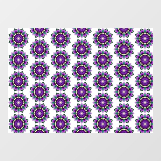 Mandala Pattern 02 in purple Fensteraufkleber (Blatt)