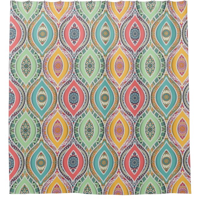 Mandala Pattern Duschvorhang (Vorderseite)