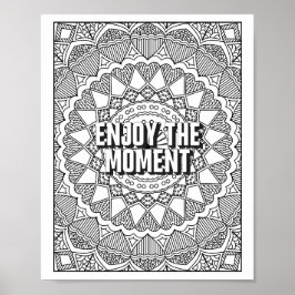 Mandala Pattern Färben Seite ACHTUNG Zitat Poster