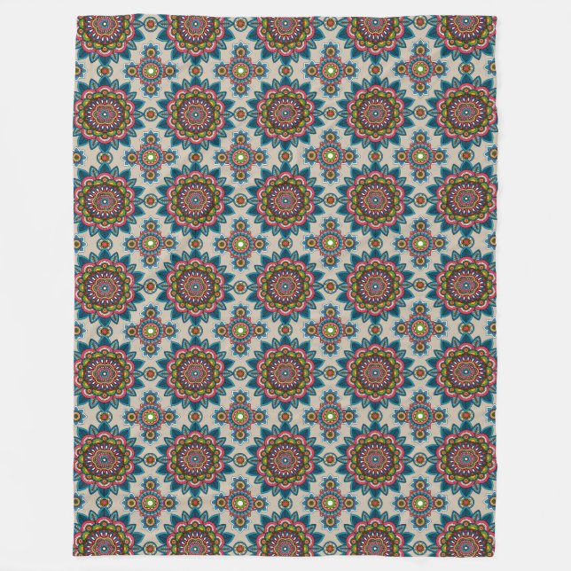Mandala Pattern Fleece Blanket (Vorderseite)