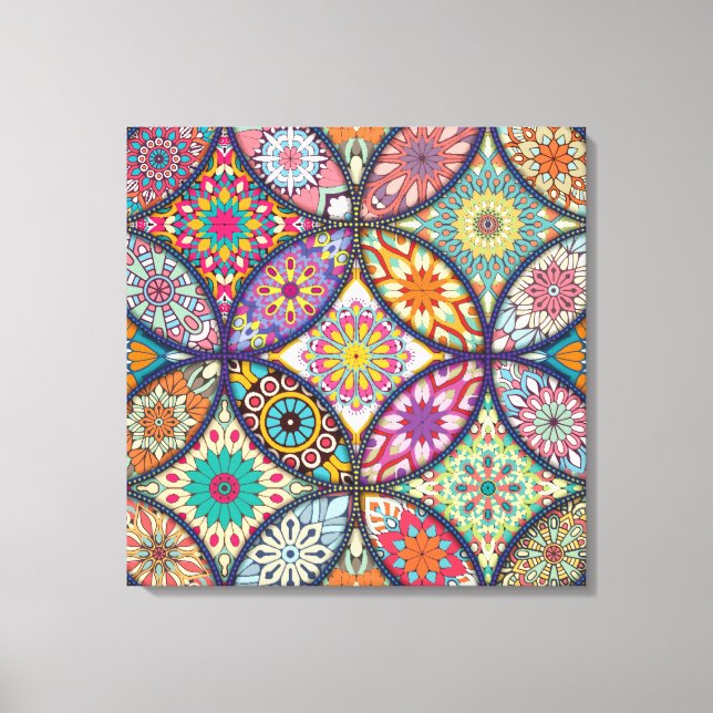 Mandala Pattern - Wrapped Canvas Leinwanddruck (Vorderseite)