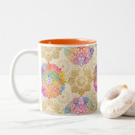 Mandala Pattern Zweifarbige Tasse