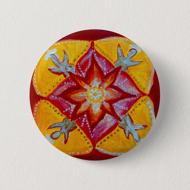 Mandala Peace Standard, 5,7 cm (2,25") Rund Abzeic Button (Vorderseite)