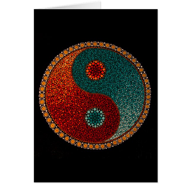 Mandala peint à la main de Yin Yang (Devant)