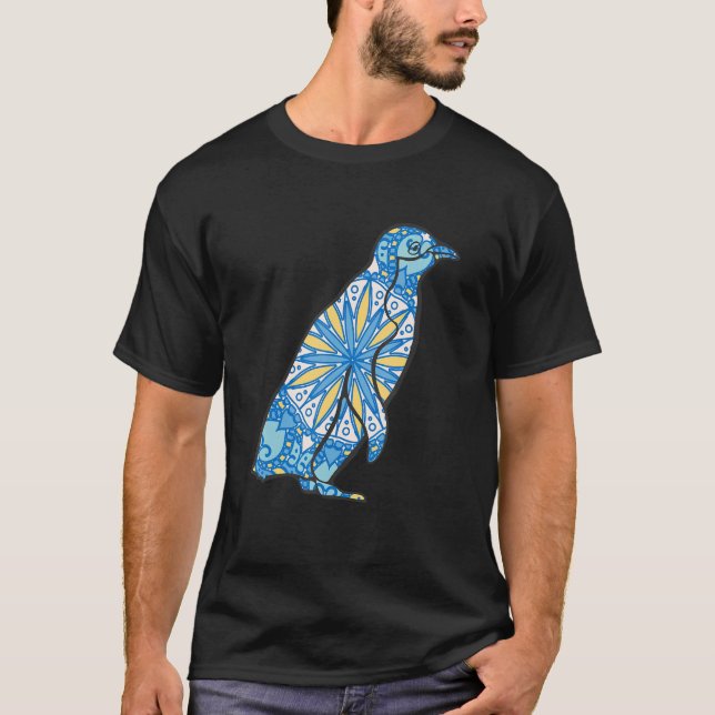 Mandala Penguin Geometric Pattern Mandala Animal T-Shirt (Vorderseite)