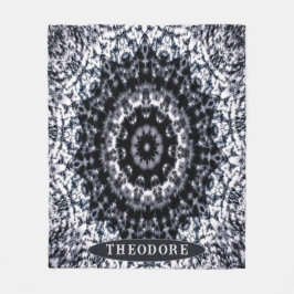 Mandala personalisiert Black and White Cloud Fleecedecke