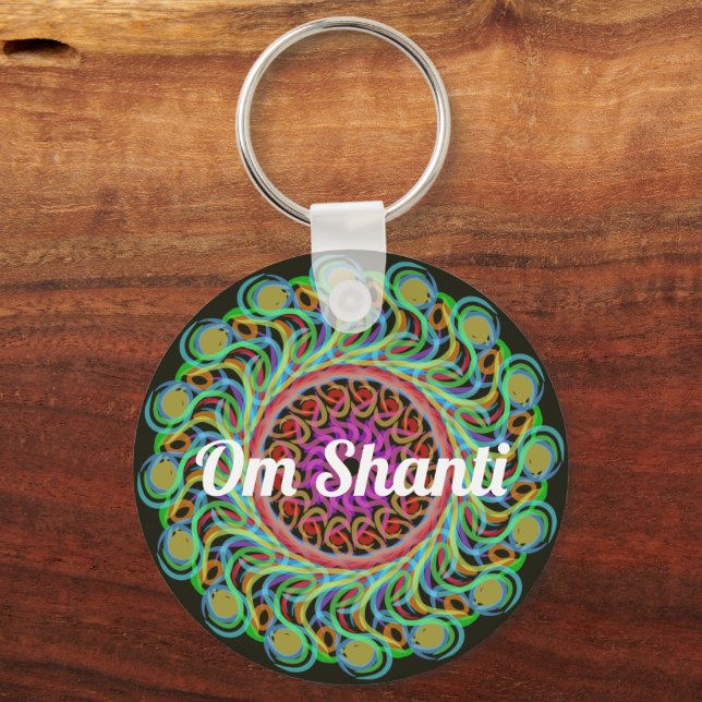 Mandala Personalizable Mantra Schlüsselanhänger (Vorderseite)