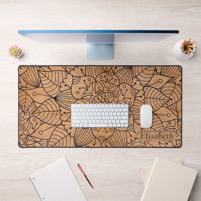 Mandala personnalisé en bois sculpté (Bureau 1)