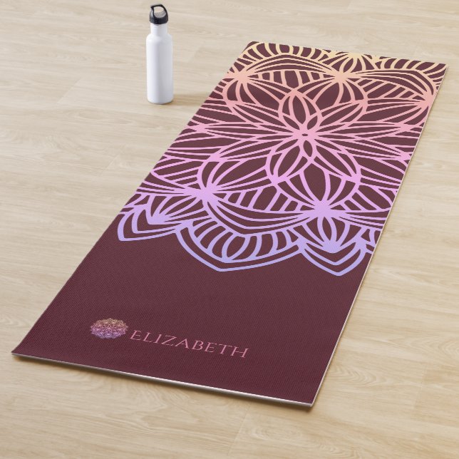 Mandala Pink Pum Personalisiert (1 Seite) Yogamatte (Beispiel)