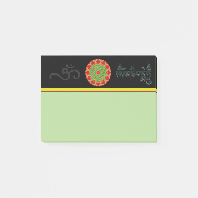 Mandala Post - Anmerkungen Post-it Klebezettel (Vorderseite)