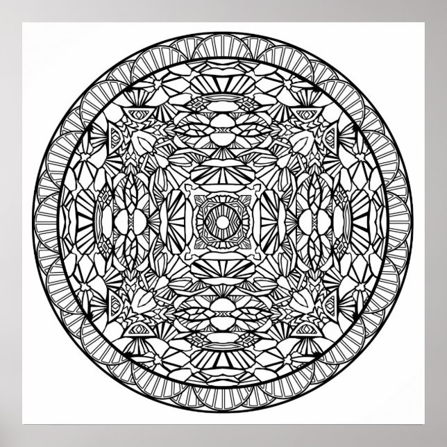 Mandala Poster Abstrakte Formen Kunst und Kultur (Vorne)