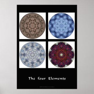 Mandala print - "Die vier Elemente" Poster