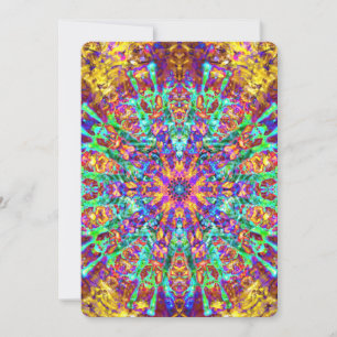 Mandala psychedelische trippy Hippie-Farbspritzer Einladung