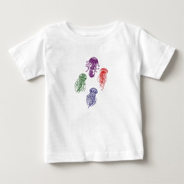 Mandala-Qualle Baby T-shirt (Vorderseite)